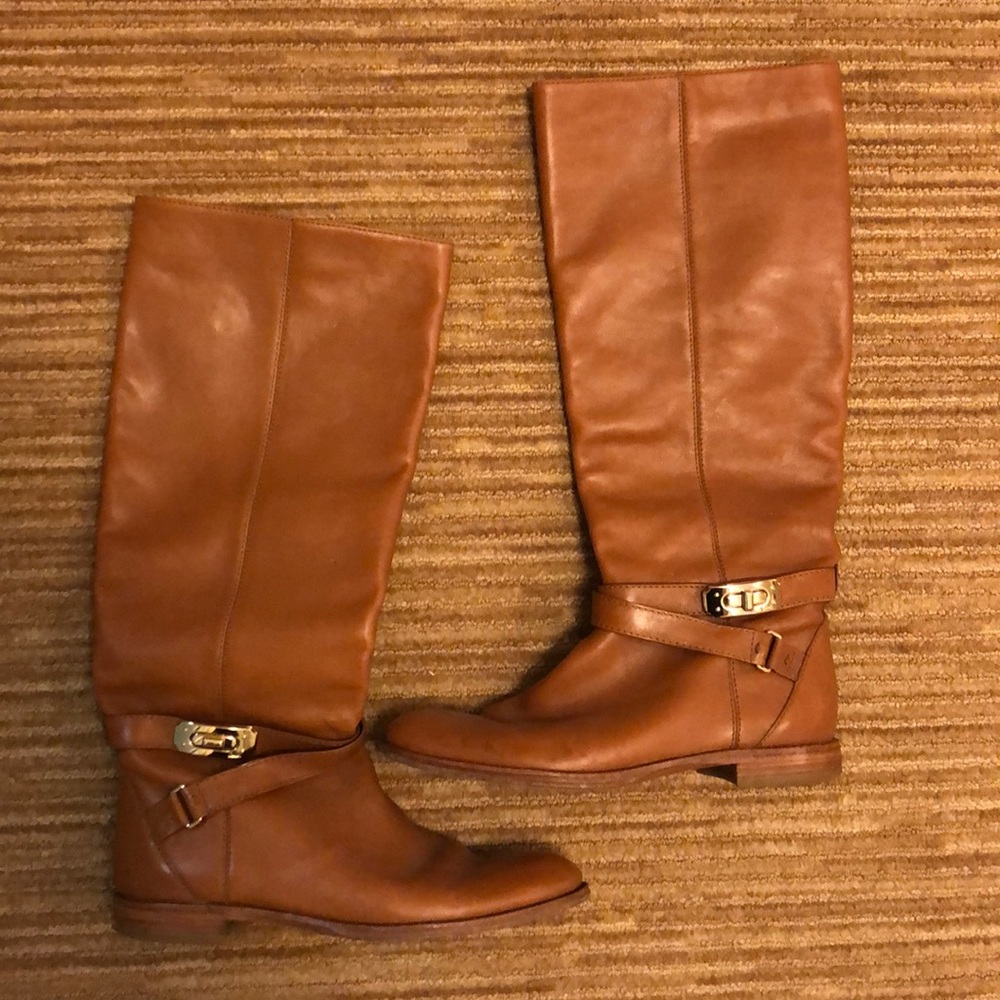 Brown leather Coach boots!